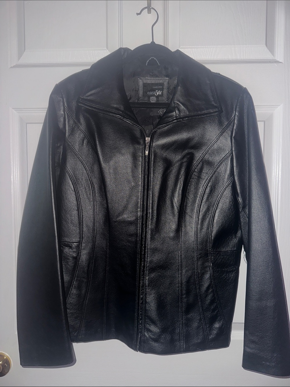 Black Genuine Leather Zip Jacket - Classics Collection- East 5th
